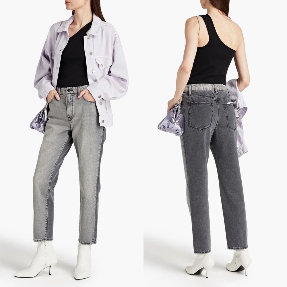 Good American Good Vintage two-tone high-rise straight-leg jeans - 30